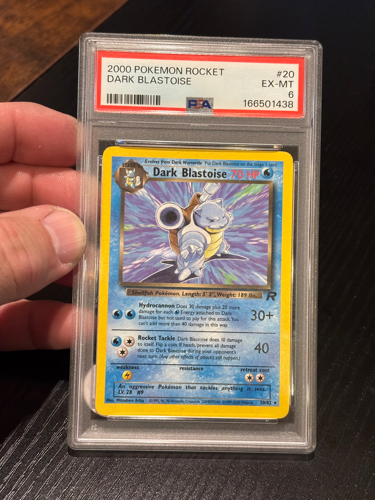 Pokémon TCG - Dark Blastoise 20/82 2000 Pokemon Rocket PSA Graded EX-MT