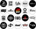 Pinbax Express - NU METAL music bands x 20 1" inch (25mm) pins rock 2000s 90s