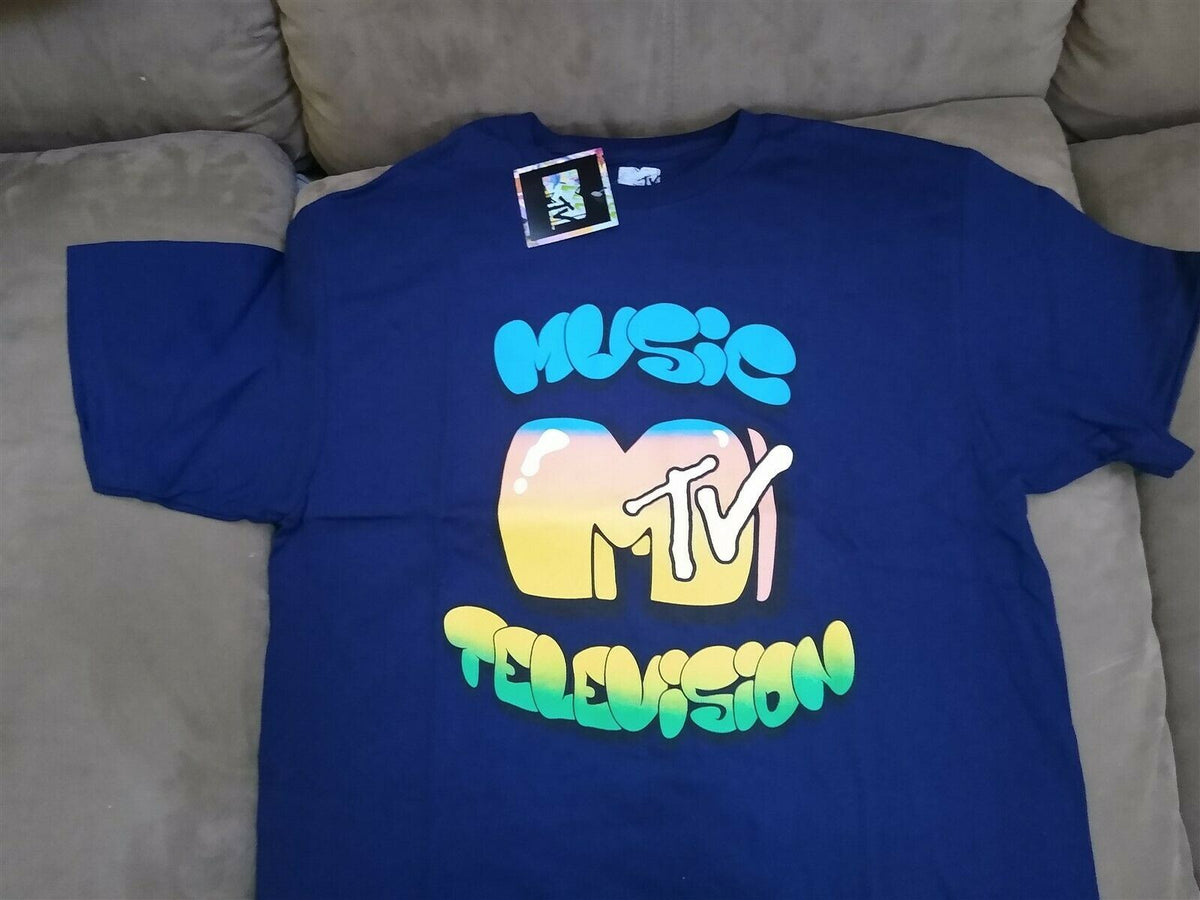 MTV MUSIC TELEVISION - 2021 Navy Blue Retro T-shirt ~Licensed ~ S M L XL XXL graphic t-shirt — Mac's Retro Hub