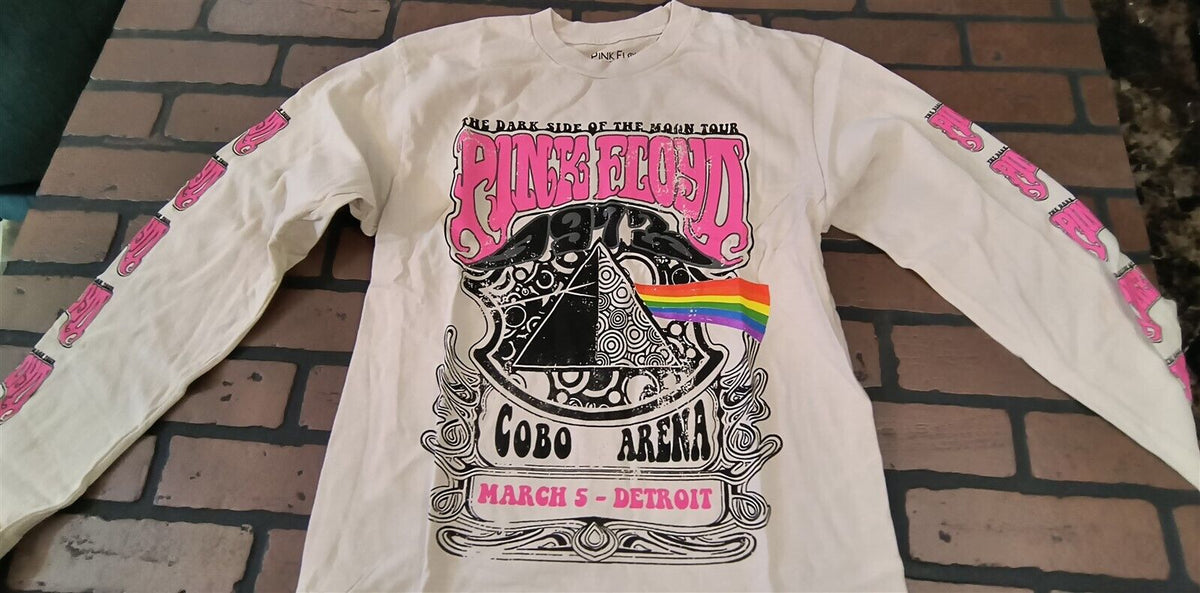 PINK FLOYD- 2021 Dark Side Cobo Arena Cream LS T-shirt ~Licensed / New~S/M & M/L graphic t-shirt — Mac's Retro Hub