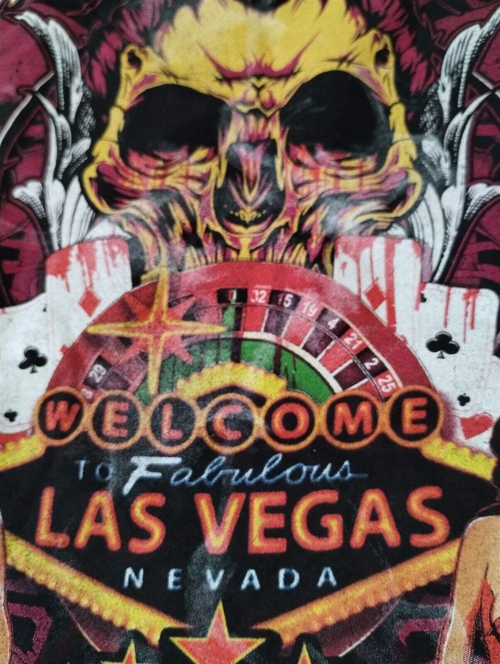 GUNS N' ROSES-2012 Distressed Welcome to Fabulous Las Vegas T-shirt ~Never Worn~ graphic t-shirt — Mac's Retro Hub