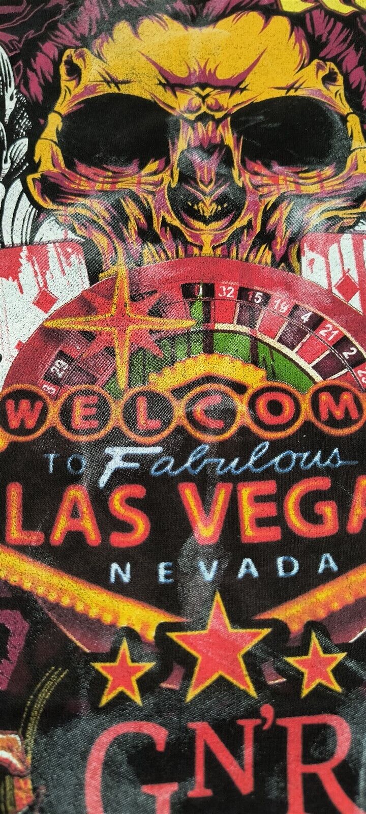 GUNS N' ROSES-2012 Distressed Welcome to Fabulous Las Vegas T-shirt ~Never Worn~ graphic t-shirt — Mac's Retro Hub