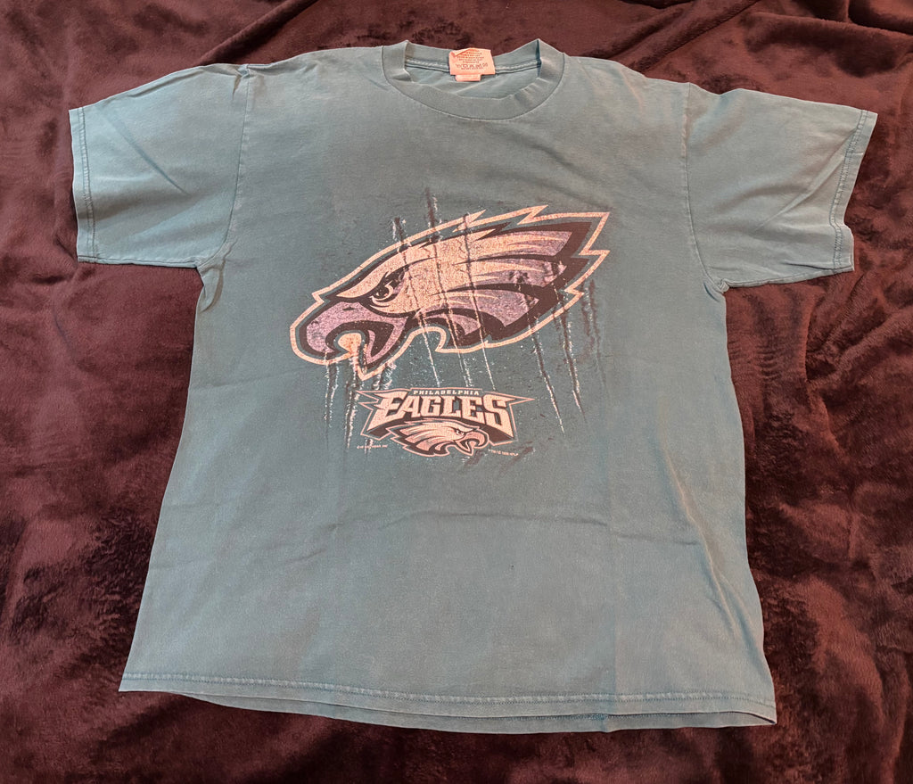 Vintage 1998 Philadelphia Eagles Lee Sport Nutmeg Mills Green Graphic T-Shirt Size L
