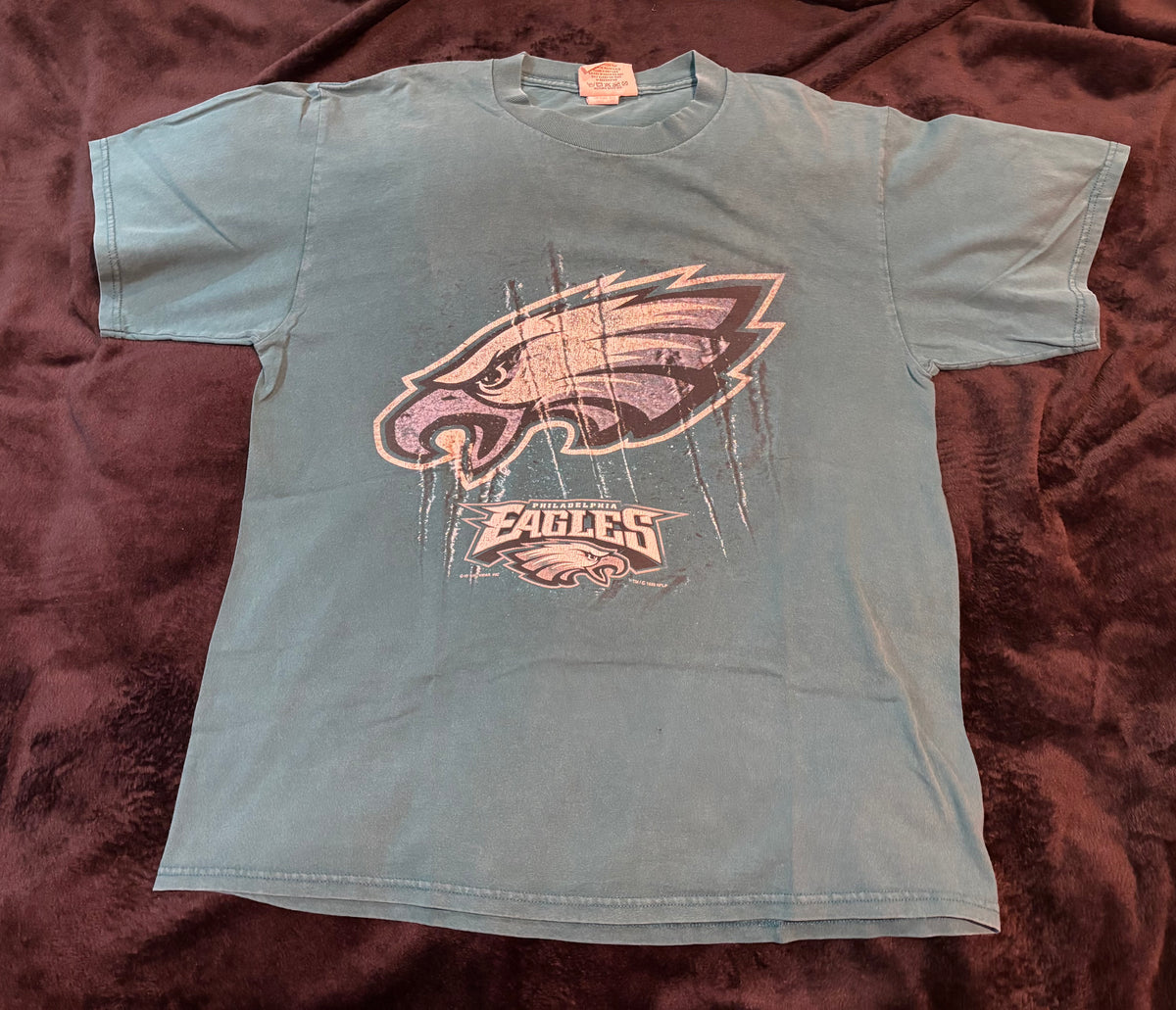 Vintage 1998 Philadelphia Eagles Lee Sport Nutmeg Mills Green Graphic T-Shirt Size L