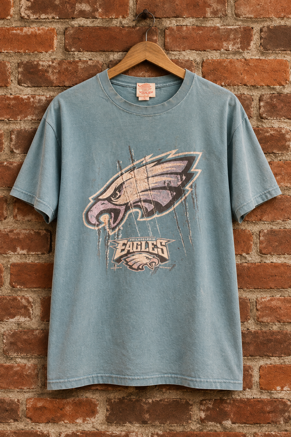 Vintage 1998 Philadelphia Eagles Lee Sport Nutmeg Mills Green Graphic T-Shirt Size L