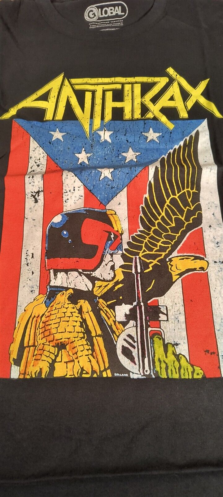 ANTHRAX - Judge Dredd Distressed 2023 T-shirt ~Never Worn~ XL 2XL graphic t-shirt — Mac's Retro Hub