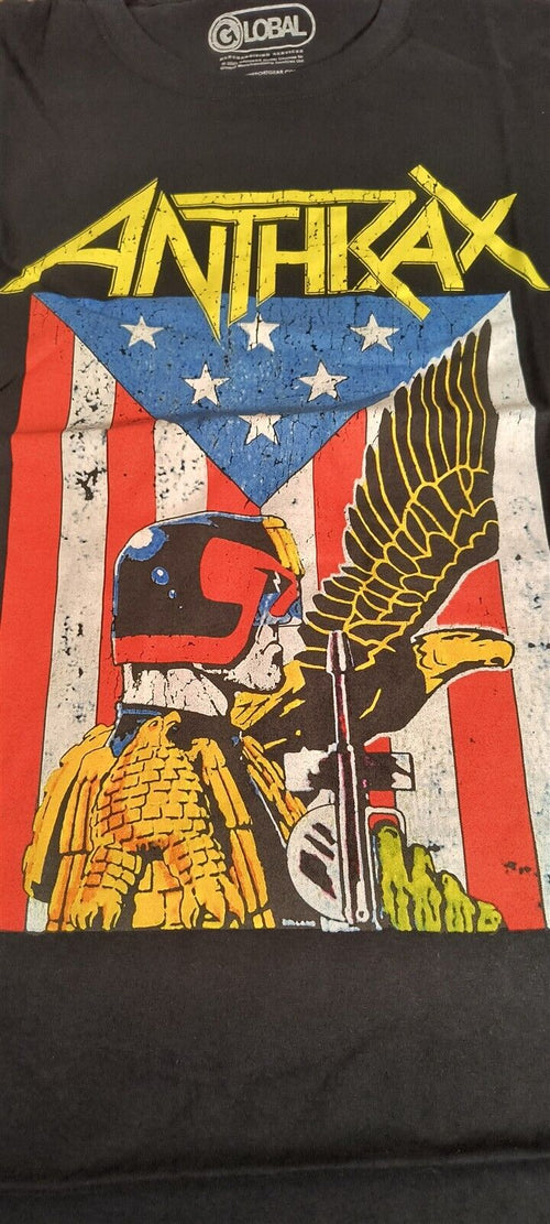 Anthrax x Judge Dredd Distressed 2023 T-Shirt – Official, New — Mac's Retro Hub - photo 2