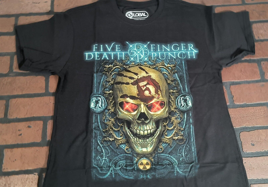 FIVE FINGER DEATH PUNCH - Iron Skull T-shirt ~Never Worn~ M L graphic t-shirt — Mac's Retro Hub