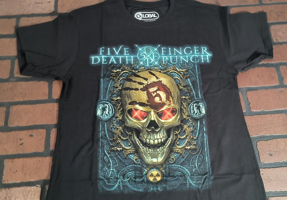 FIVE FINGER DEATH PUNCH - Iron Skull T-shirt ~Never Worn~ M L graphic t-shirt — Mac's Retro Hub