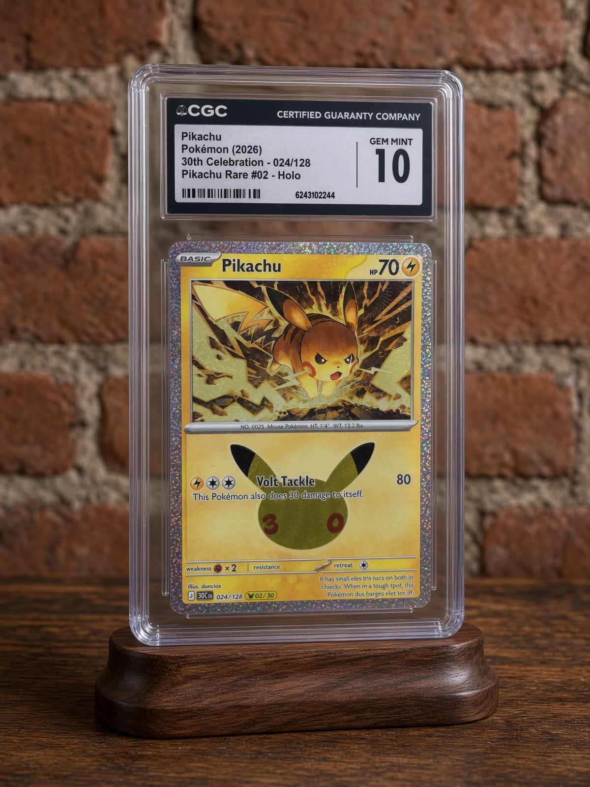 2026 Pokémon Pikachu 024/128 30th Celebration Holo – CGC 10 Gem Mint