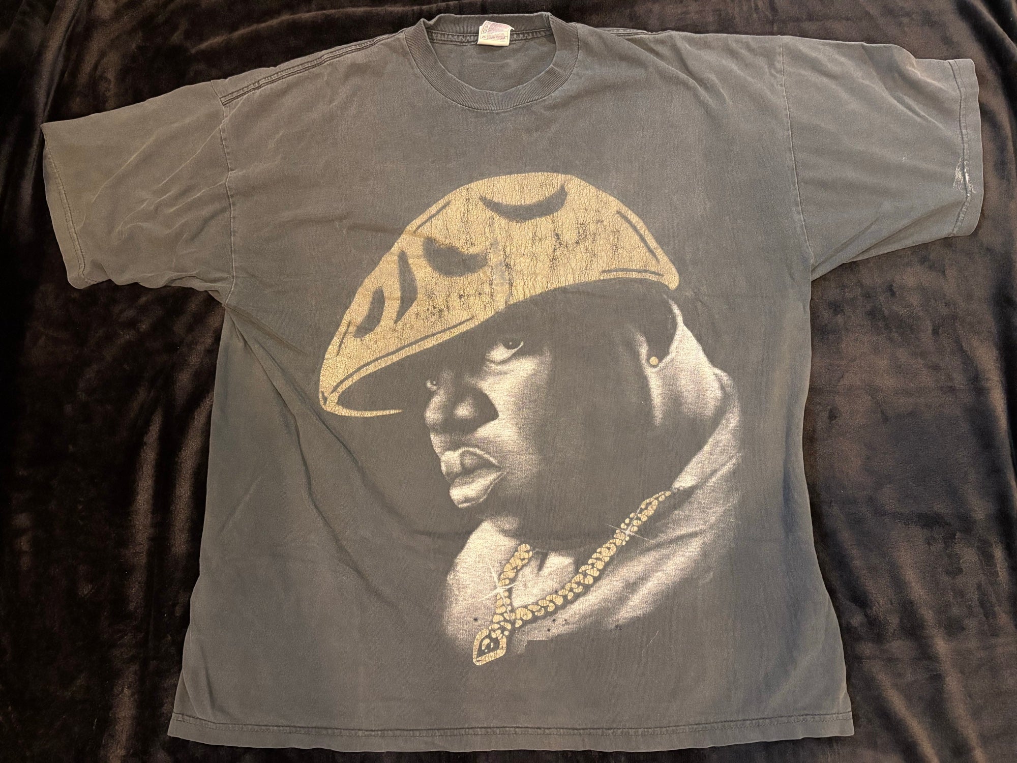 Vintage Notorious BIG crown rap tee front - TND 2XL