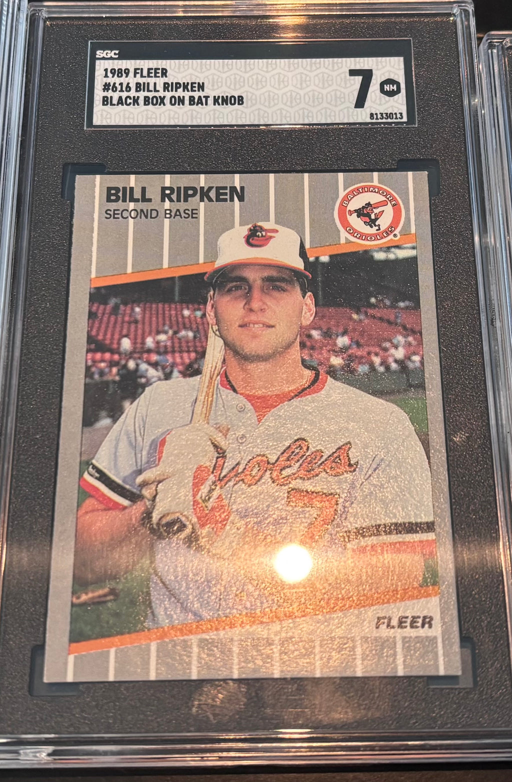 1989 Fleer Bill Ripken #616 Black Box on Bat Knob – SGC 7 NM