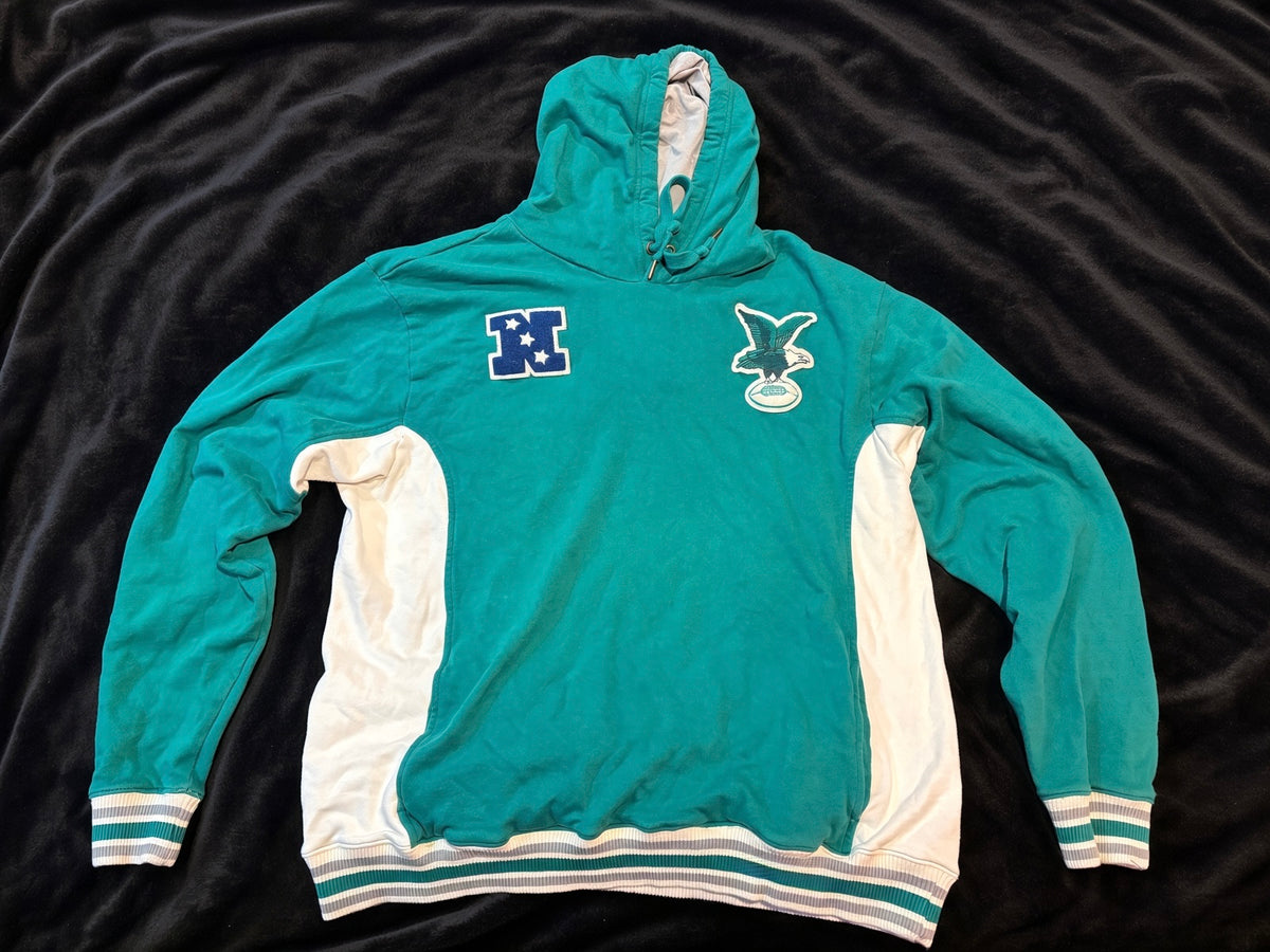 Mitchell & Ness Philadelphia Eagles Throwback Chenille Patch Hoodie Green Men’s 2XL