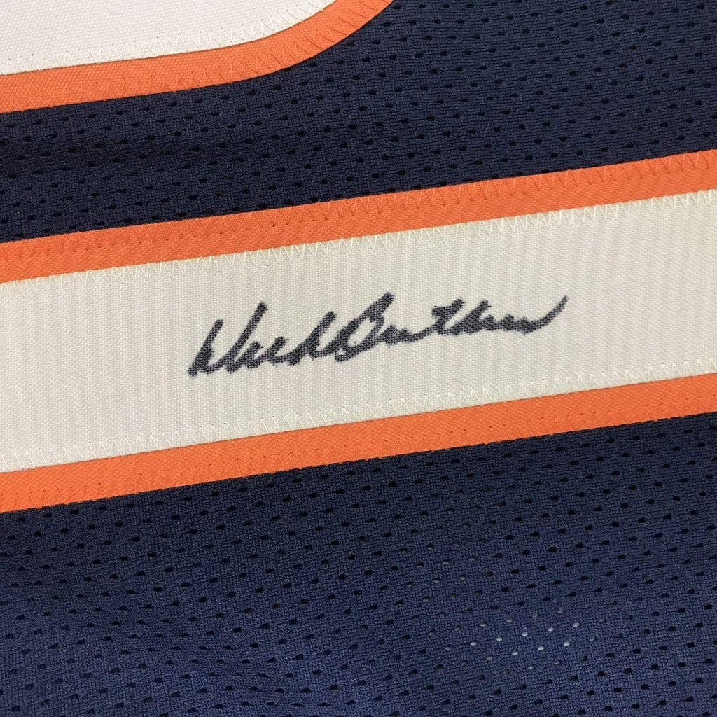 Autographed/Signed Dick Butkus Chicago Blue Football Jersey JSA COA
