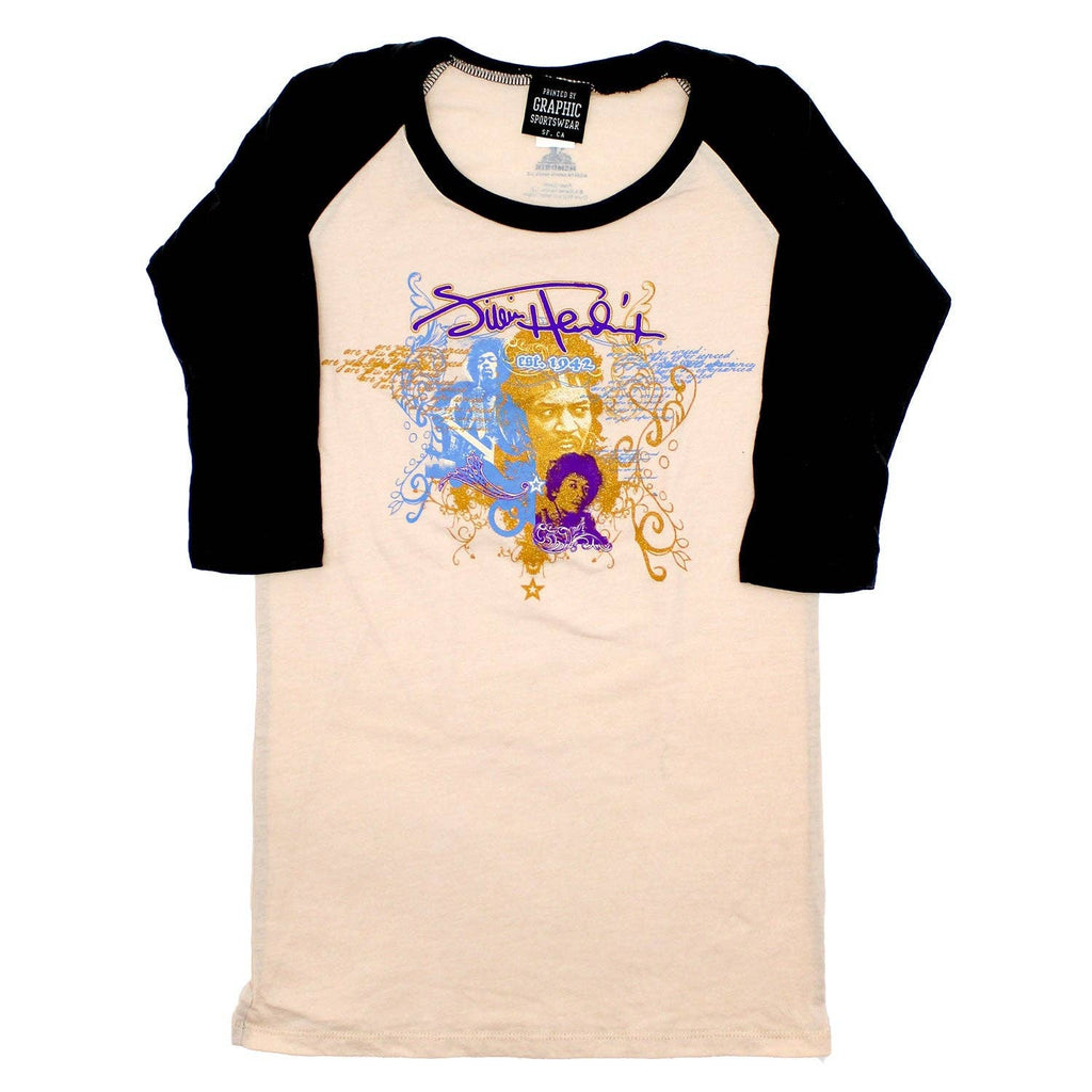 Jimi Hendrix Are You Experienced Raglan Junior Tee 60s Classic Rock Womens XL
