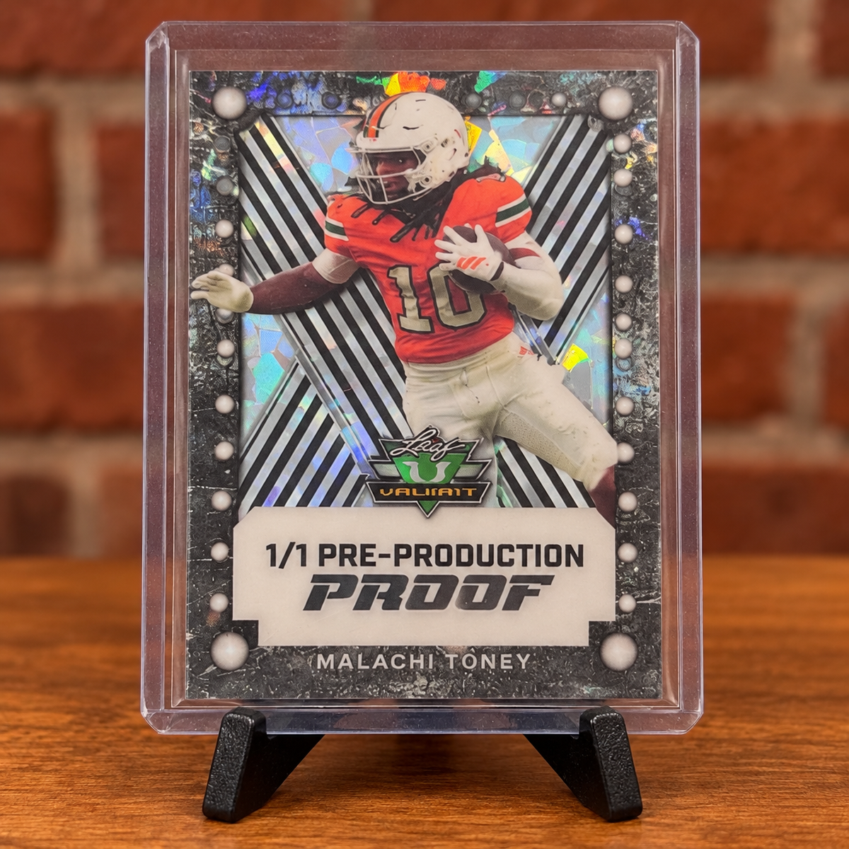 Malachi Toney Leaf Valiant 1/1 Pre-Production Proof Football Card
