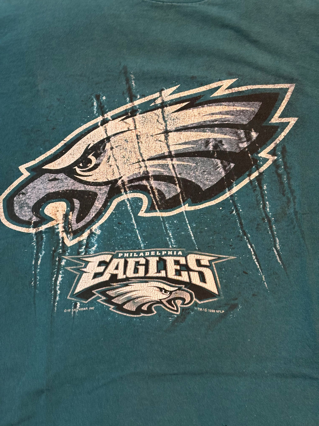 Vintage 1998 Philadelphia Eagles Lee Sport Nutmeg Mills Green Graphic T-Shirt Size L