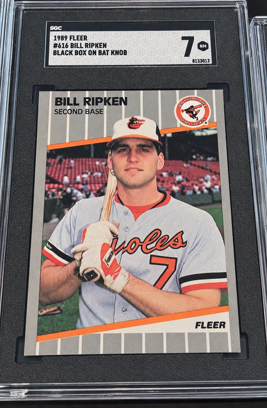 1989 Fleer Bill Ripken #616 Black Box on Bat Knob – SGC 7 NM