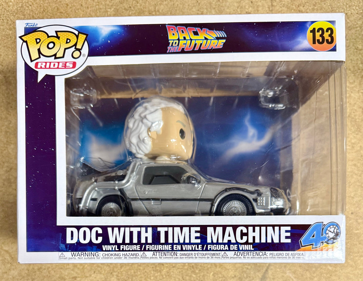 Funko Pop! Rides Doc Brown With Deloreon Time Machine #133 Back To The Future snack — Mac's Retro Hub