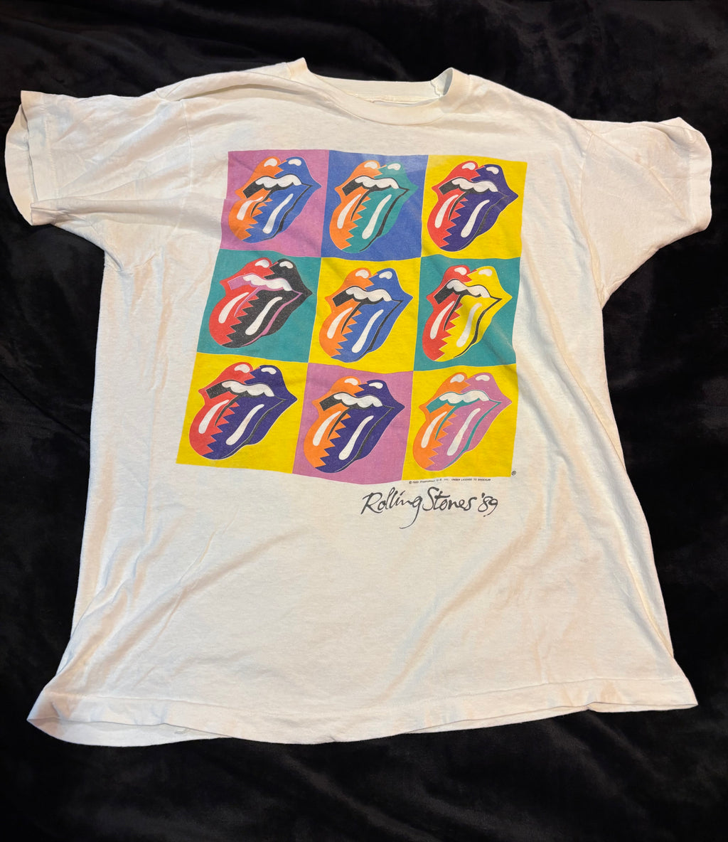 Vintage 1989 Rolling Stones “9 Tongues” North American Tour T-Shirt – XL