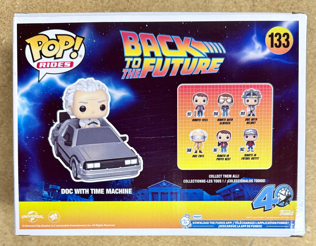 Funko Pop! Rides Doc Brown With Deloreon Time Machine #133 Back To The Future snack — Mac's Retro Hub - photo 3