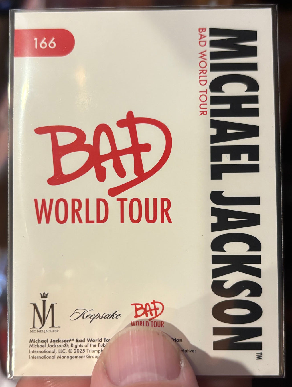 Michael Jackson Bad World Tour Holo Trading Card #166