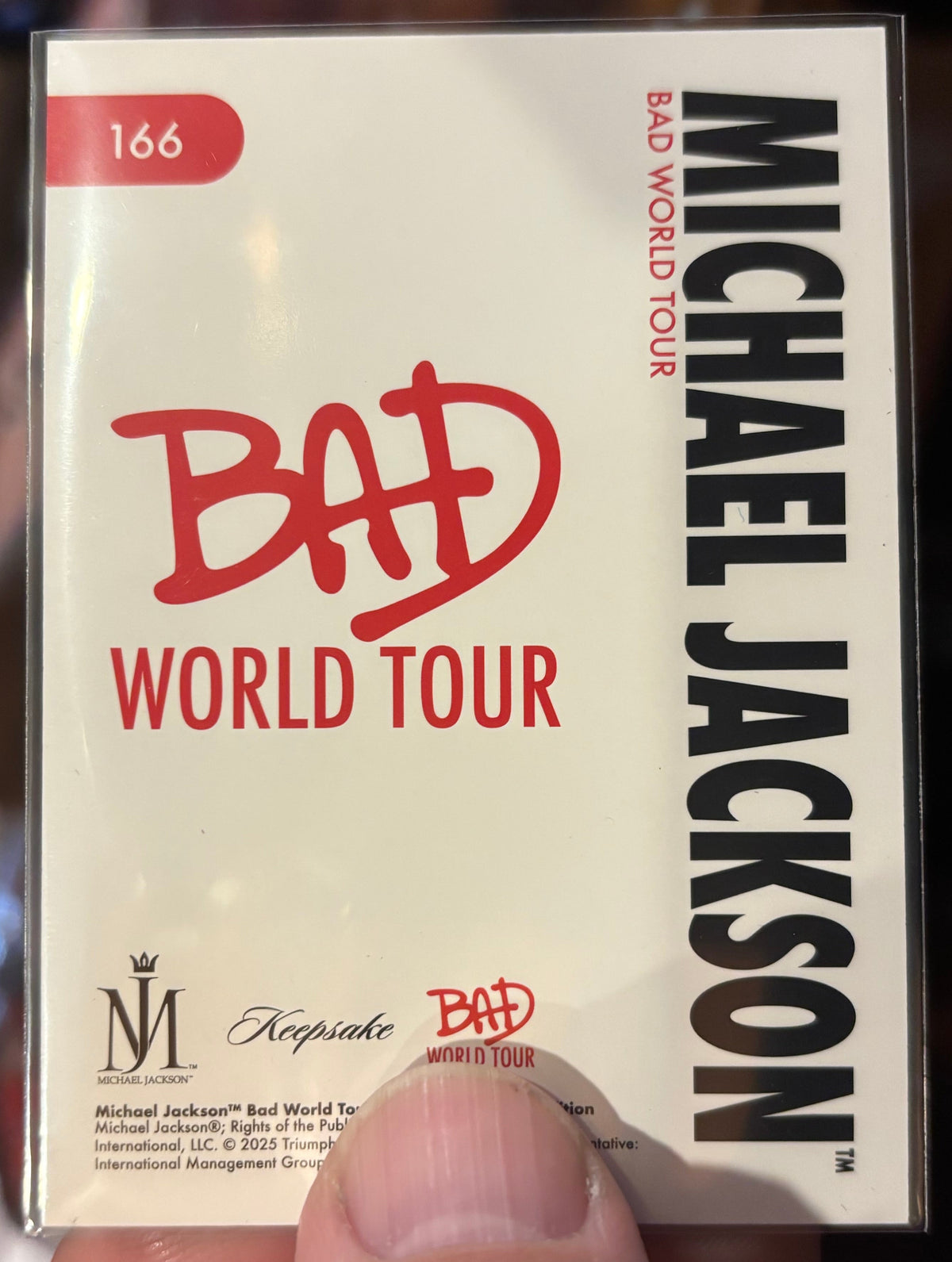 Michael Jackson Bad World Tour Holo Trading Card #166