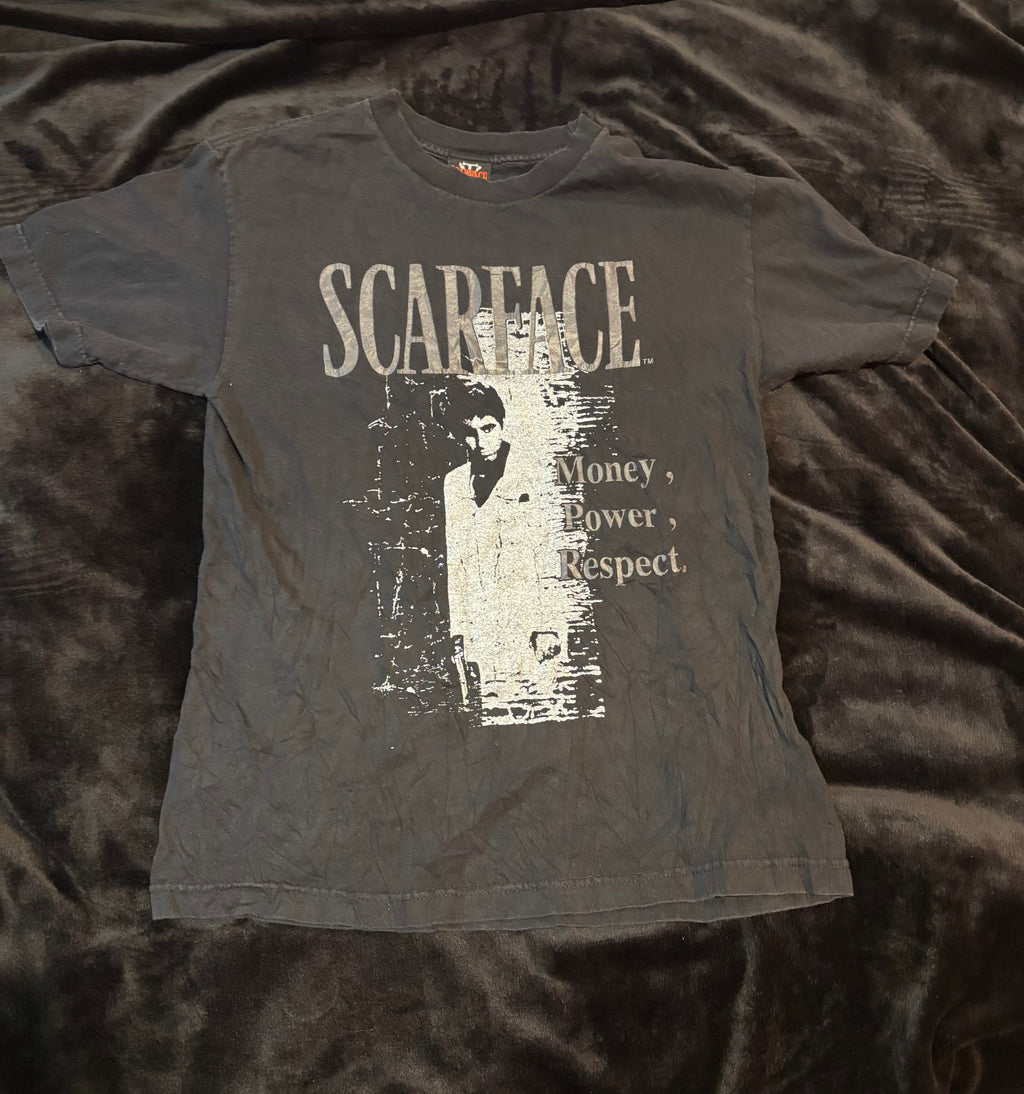 Vintage Scarface Money Power Respect tee front