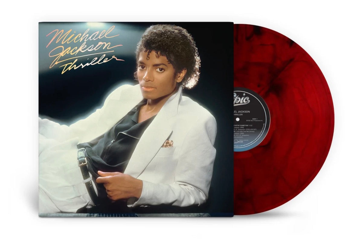 PRE-ORDER Michael Jackson - Thriller [Red & Black Marble LP] [Vinyl] vinyl record LP — Mac's Retro Hub