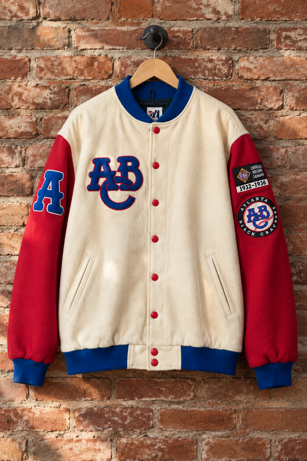 Vintage Headgear Atlanta Black Crackers NLBM Wool Varsity Jacket 4XL