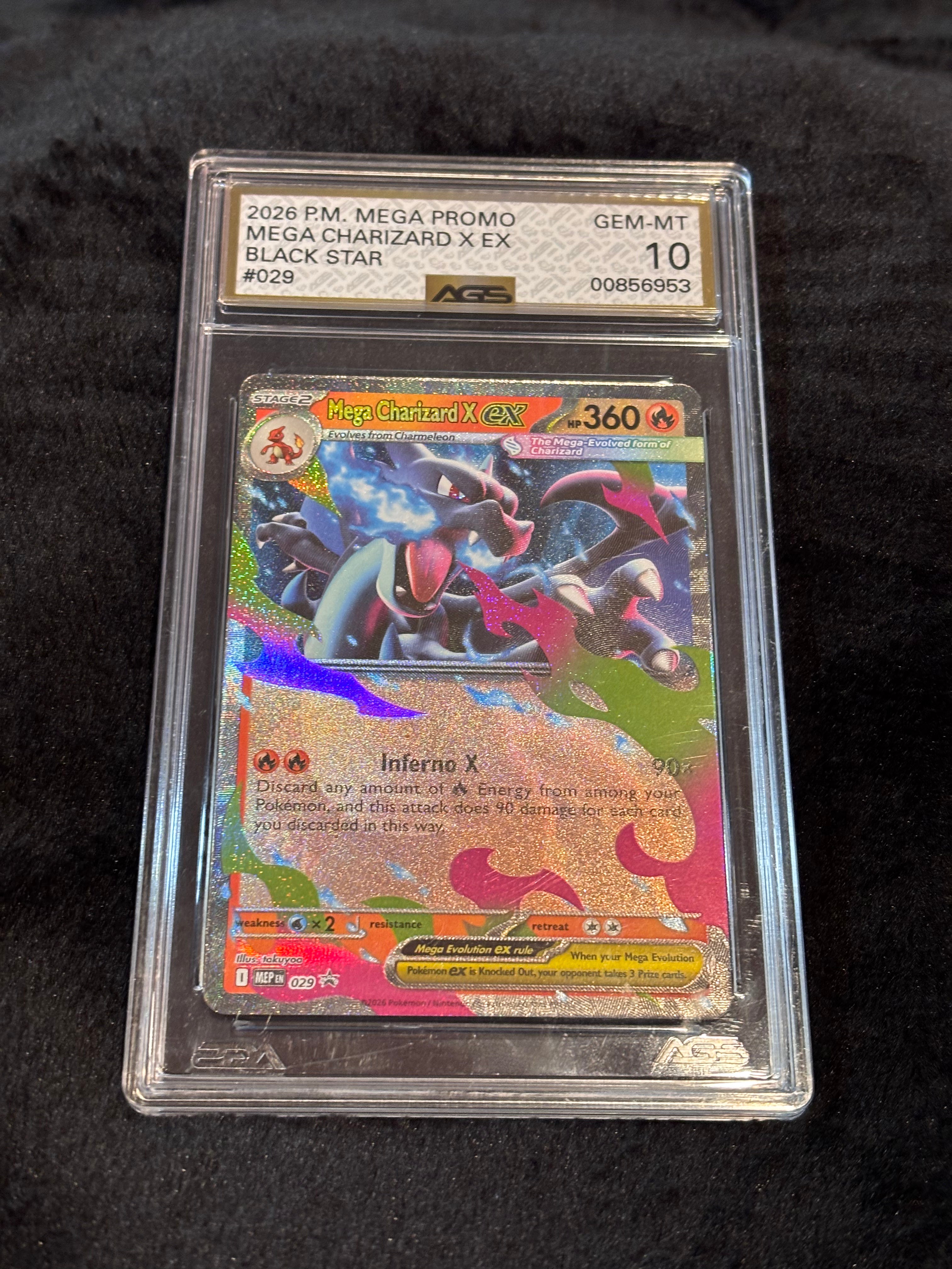 Mega Charizard X ex #029 Black Star Promo Pokémon AGS 10 Gem Mint