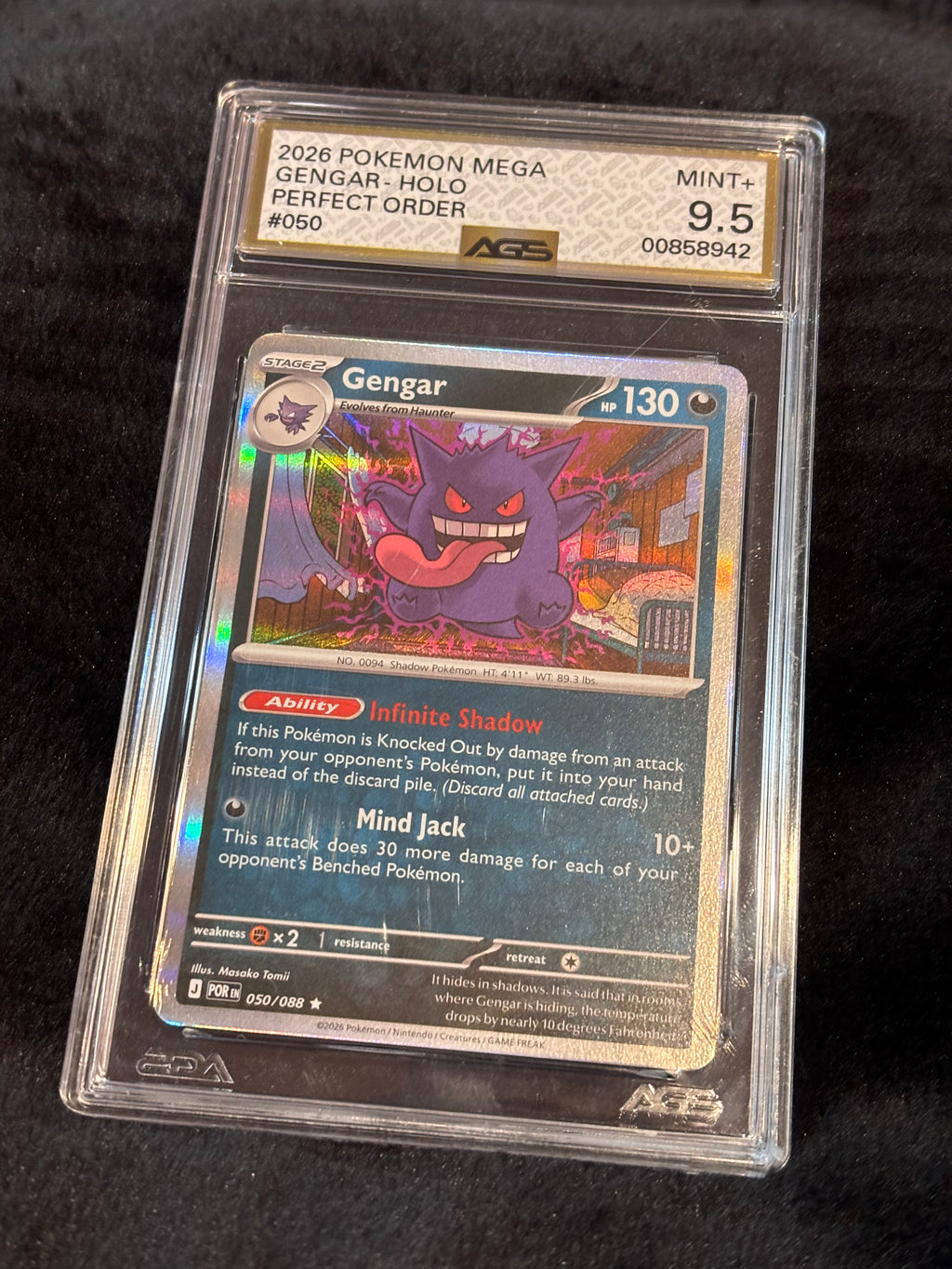 Gengar #050/088 Perfect Order Holo Pokémon AGS 9.5 Mint+