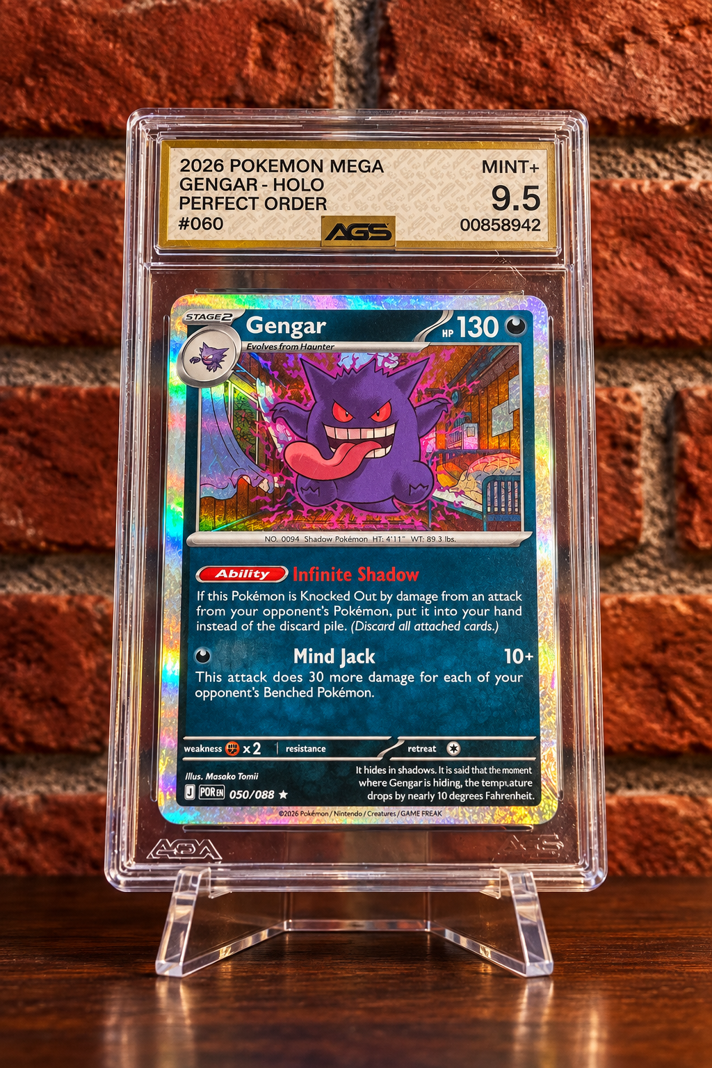 Gengar #050/088 Perfect Order Holo Pokémon AGS 9.5 Mint+