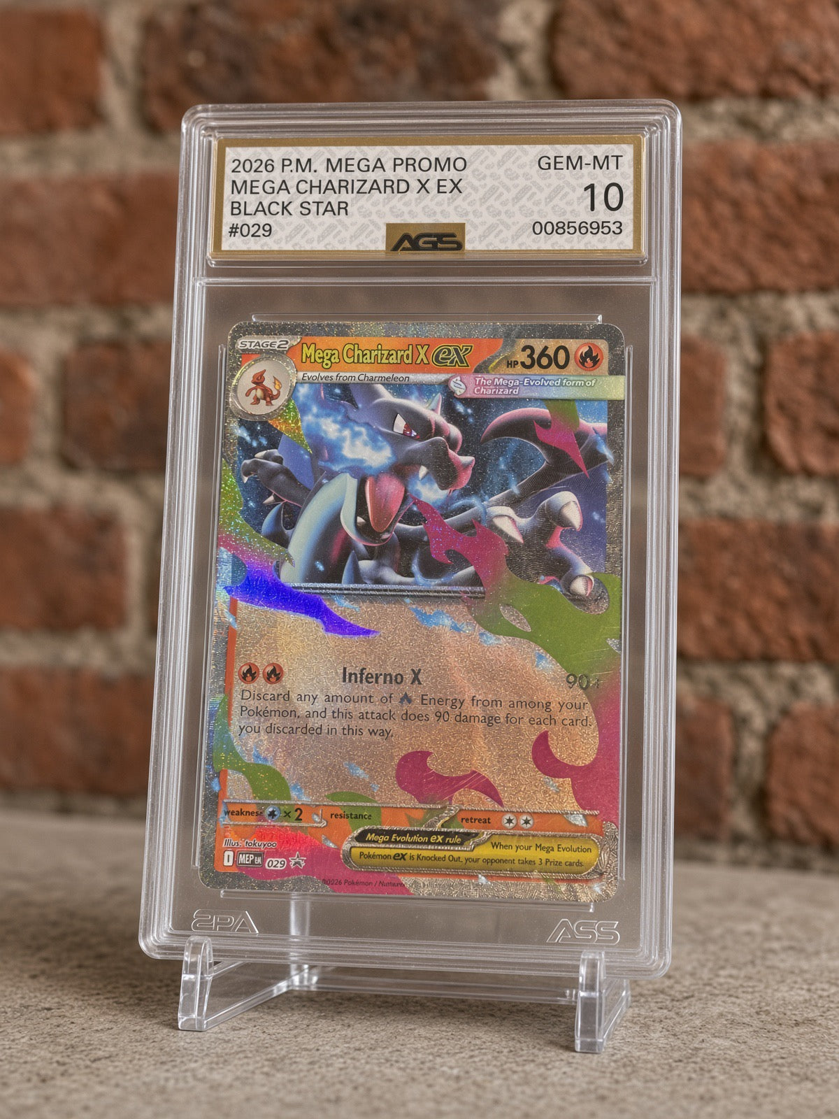 Mega Charizard X ex #029 Black Star Promo Pokémon AGS 10 Gem Mint
