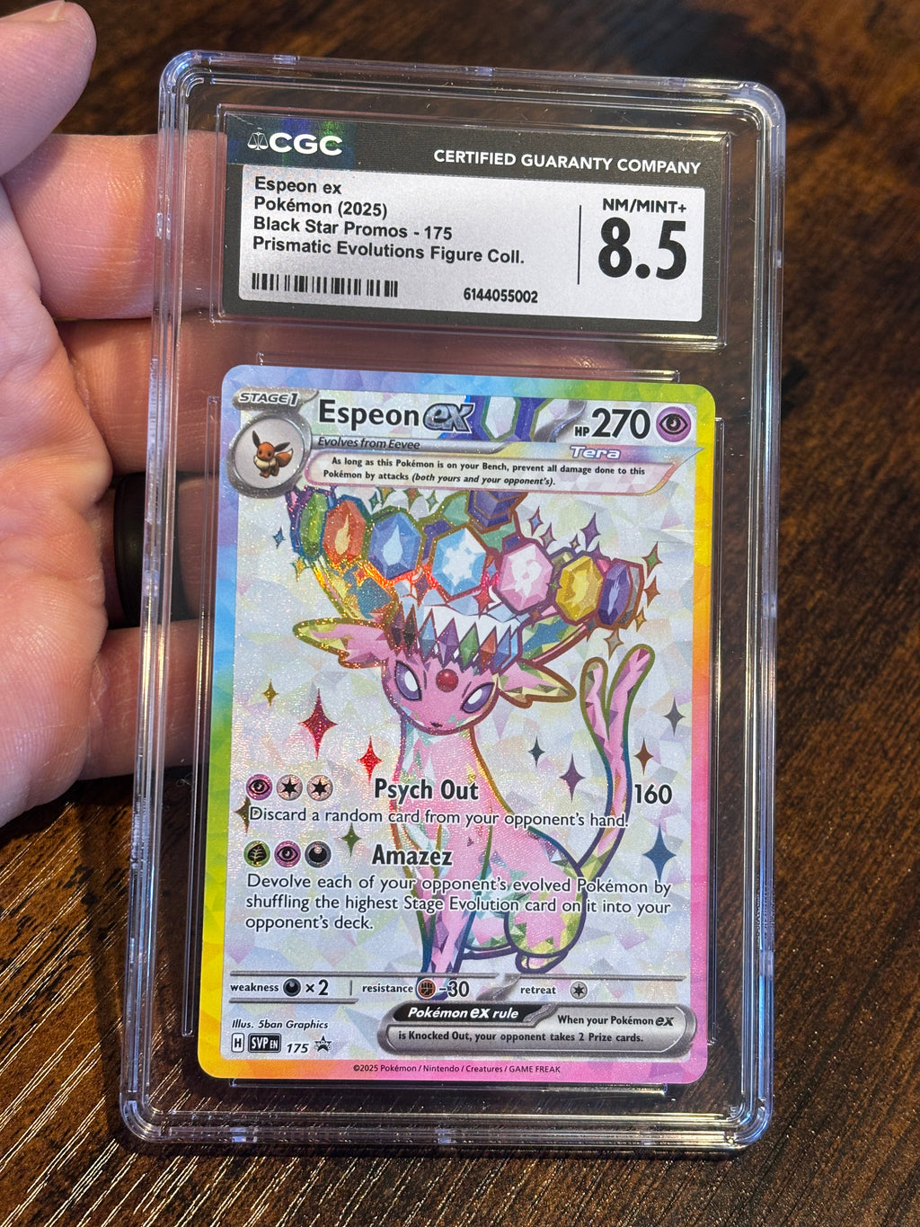 Espeon ex #175 – Prismatic Evolutions Black Star Promo – CGC 8.5