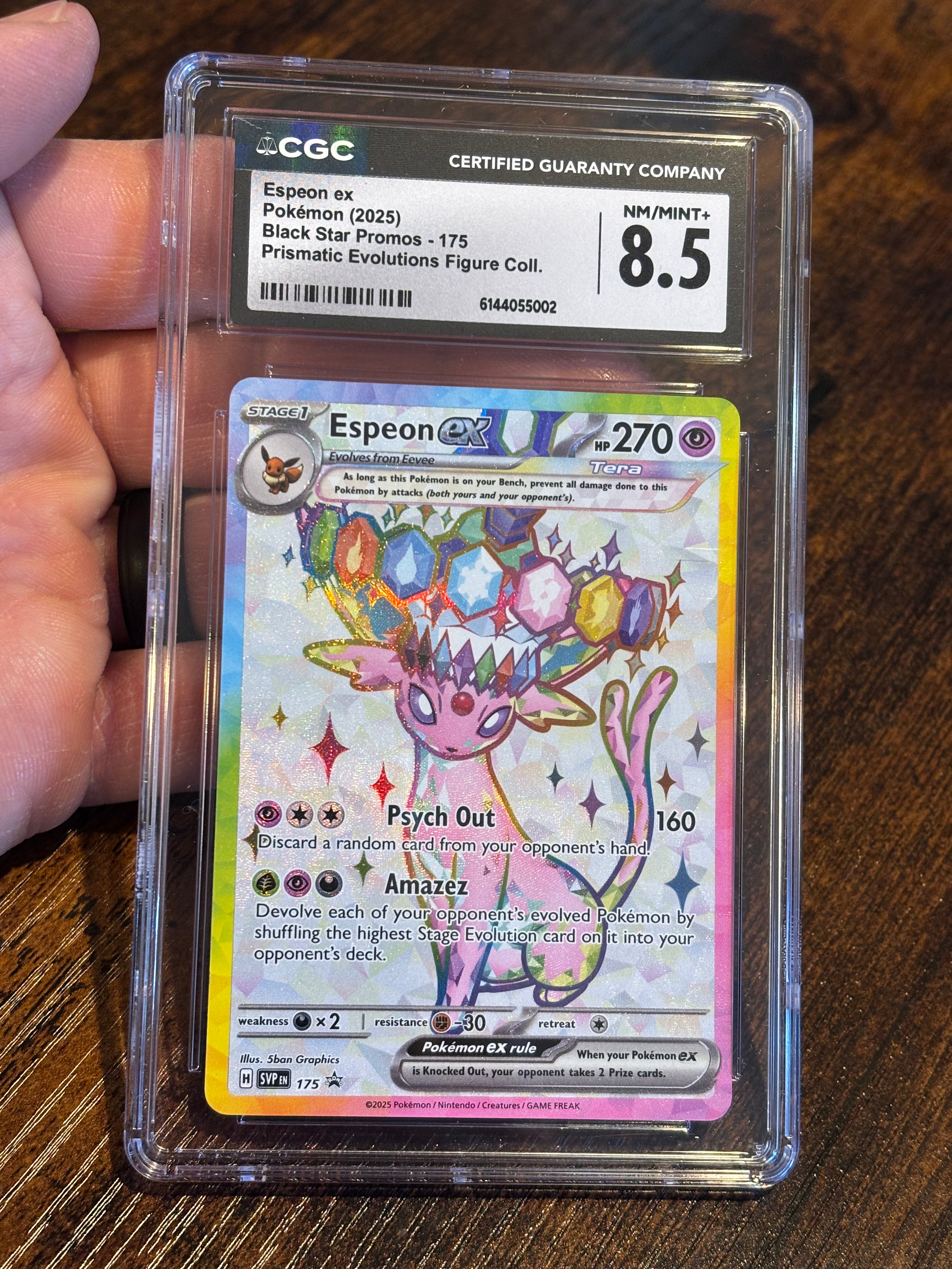 Espeon ex #175 – Prismatic Evolutions Black Star Promo – CGC 8.5