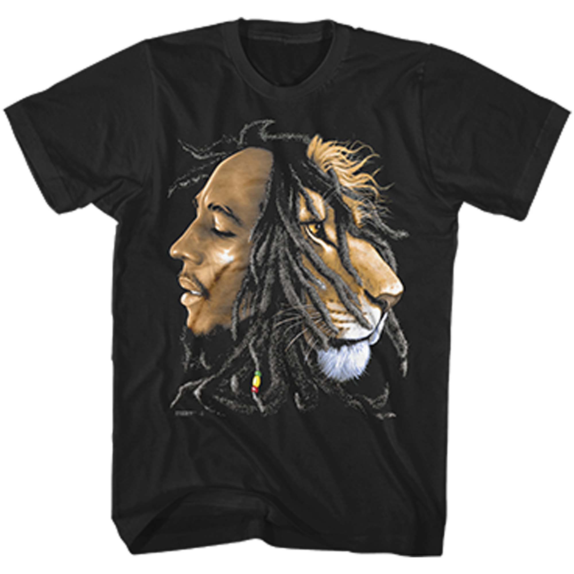 Bob Marley Profile Lion Tee - Black
