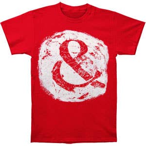 Rockabilia Ampersand Circle Distressed Graphic Band Tee Mens Large NEW