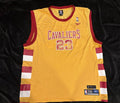 Reebok Cleveland Cavaliers LeBron James #23 Hardwood Classics gold throwback jersey front