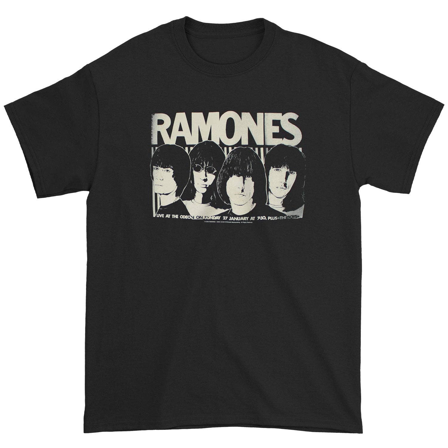 Ramones Live At The Odeon 1980 Tee 80s Punk Rock Band Rockabilia Mens XL NEW