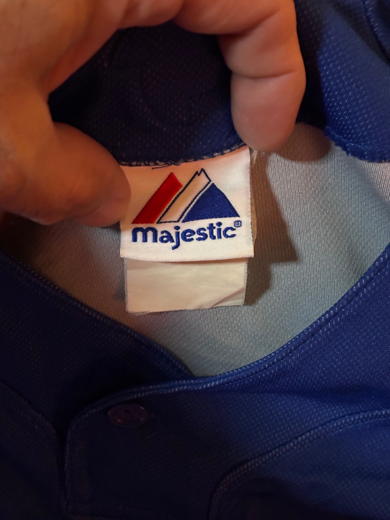 Majestic neck tag inside Dominicana jersey