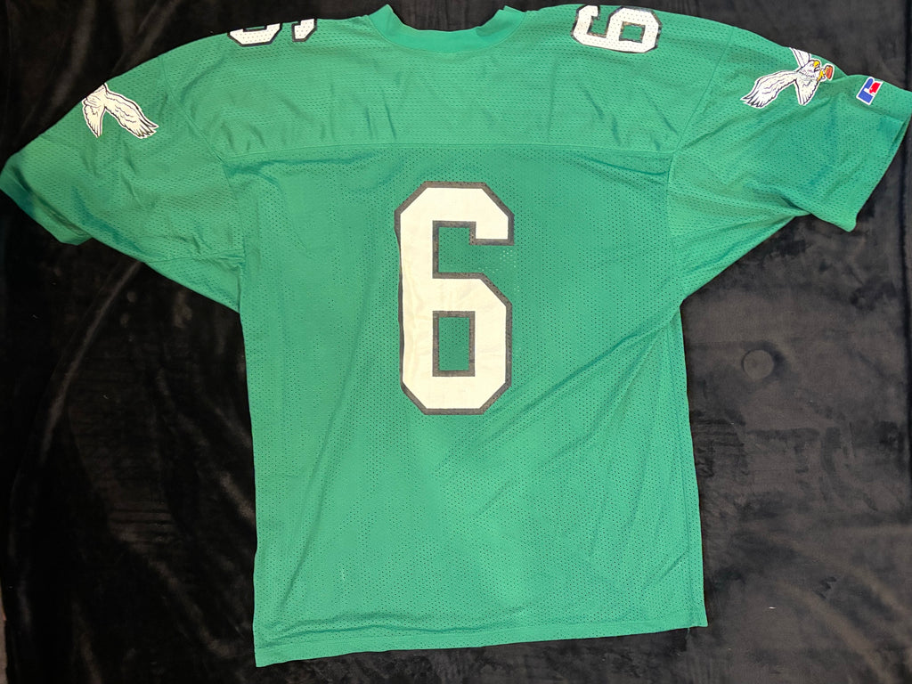 Back of Eagles Russell authentic jersey number 6 winged shoulder patches