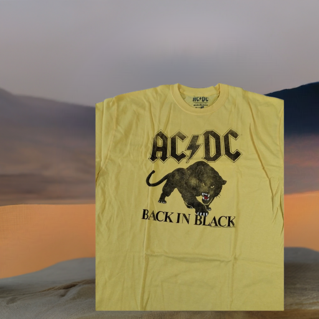 AC/DC - 2022 Back in Black Cougar Men's T-shirt ~Licensed / Never Worn~ S L XL graphic t-shirt — Mac's Retro Hub