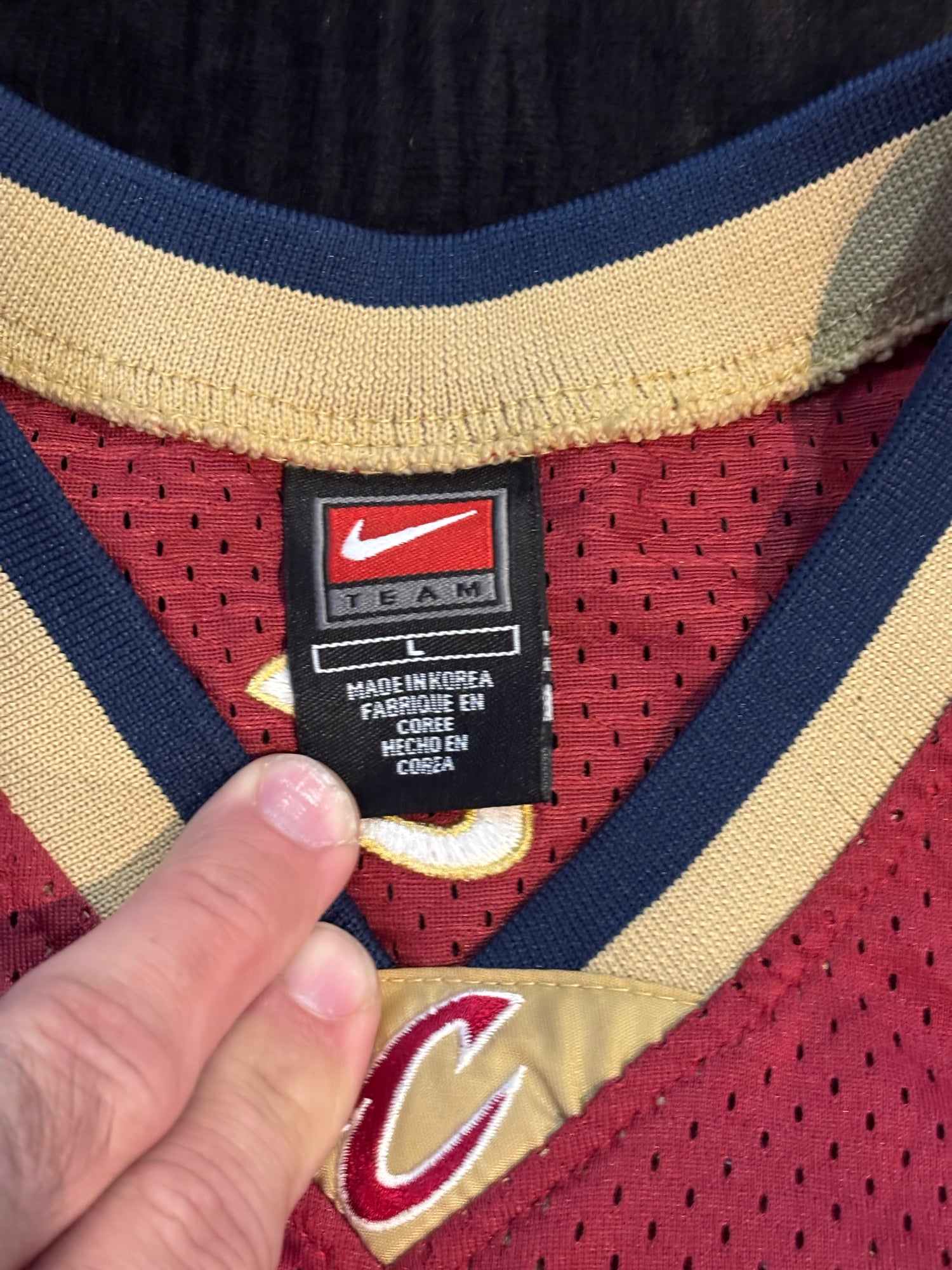 Nike Team neck tag size L Length plus 2 Made in Korea