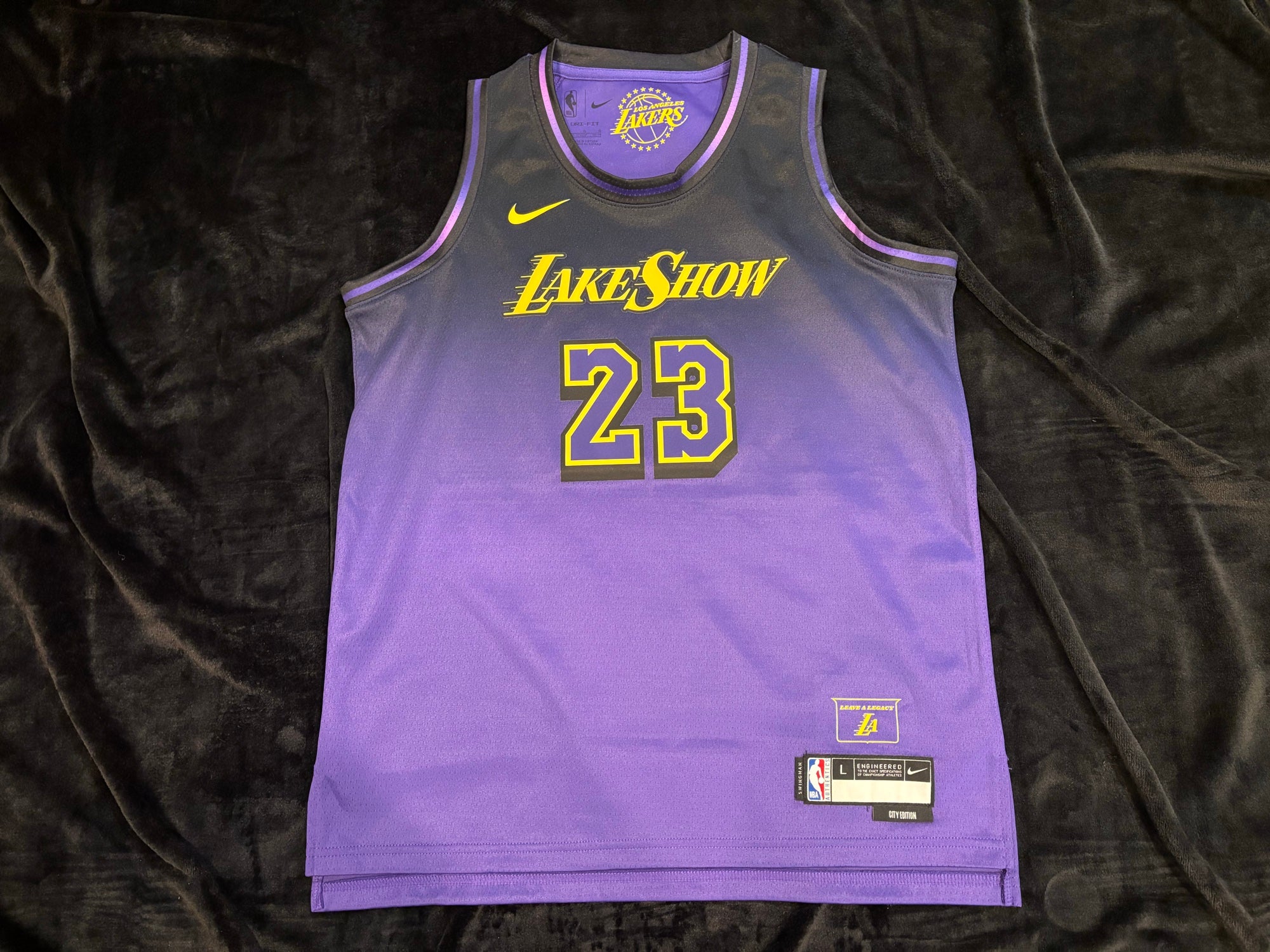 Nike Los Angeles Lakers LeBron James Lake Show City Edition jersey front