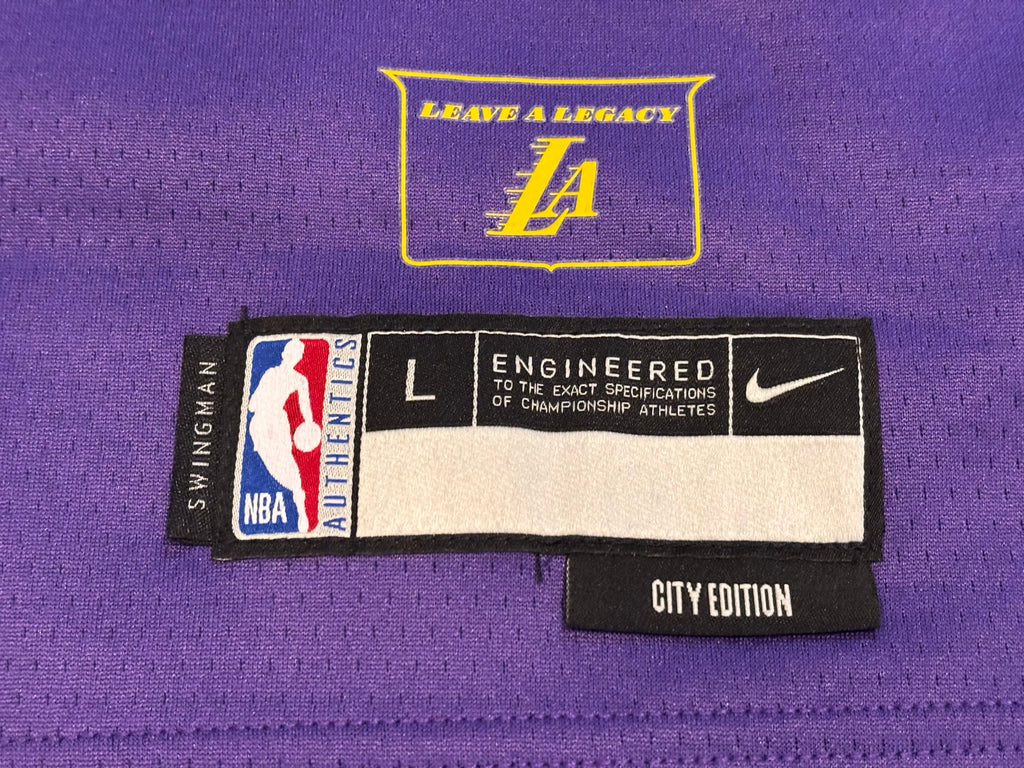 Leave A Legacy crest and Swingman NBA Authentics City Edition hem tag