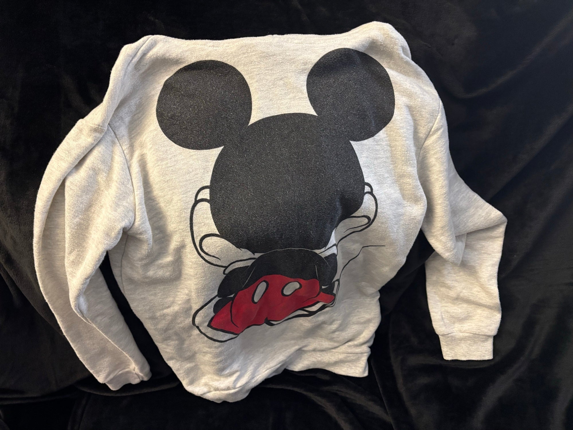 Y2K Disney Mickey Mouse Big-Face Hoodie — back silhouette