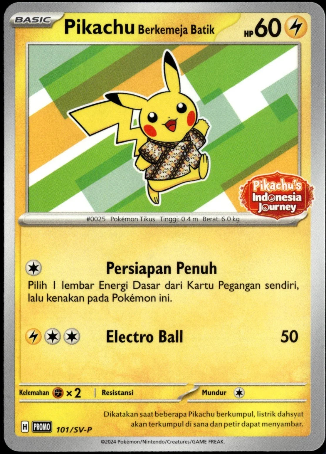 (Indonesian) Pokémon TCG: Pikachu Batik Shirt Promo Card (Select Variant)