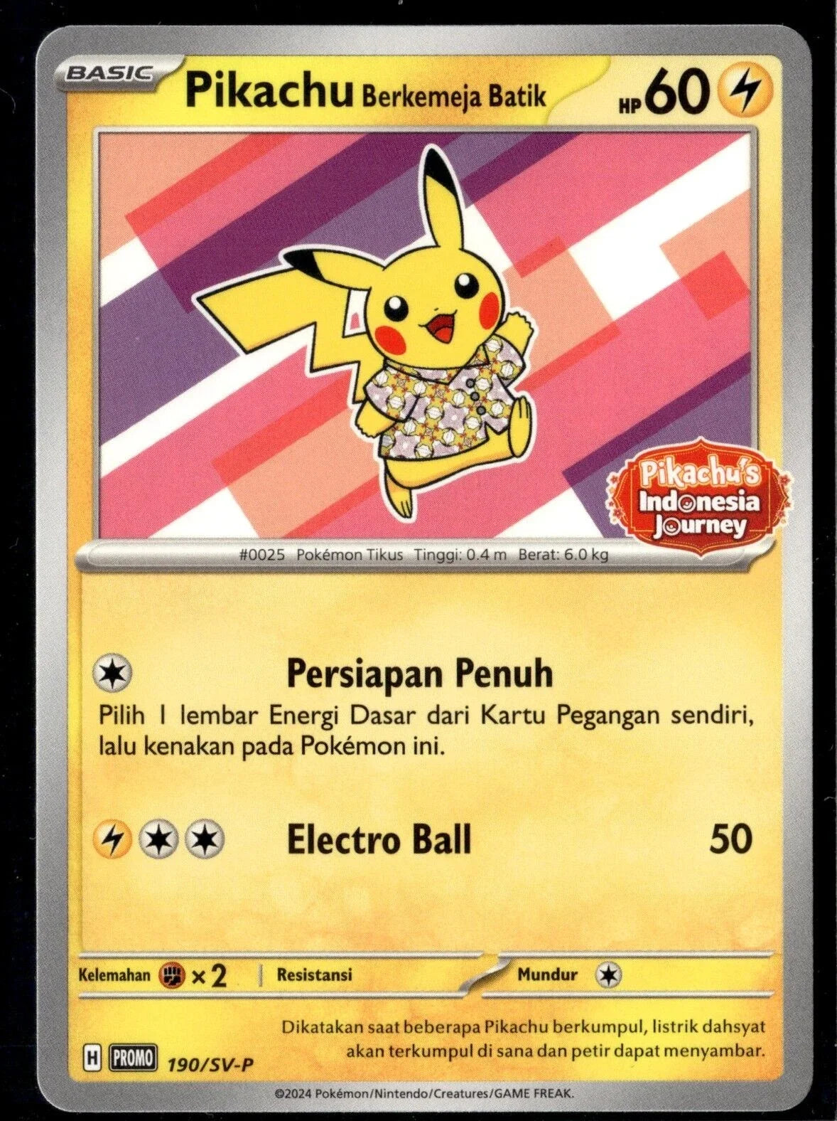(Indonesian) Pokémon TCG: Pikachu Batik Shirt Promo Card (Select Variant)