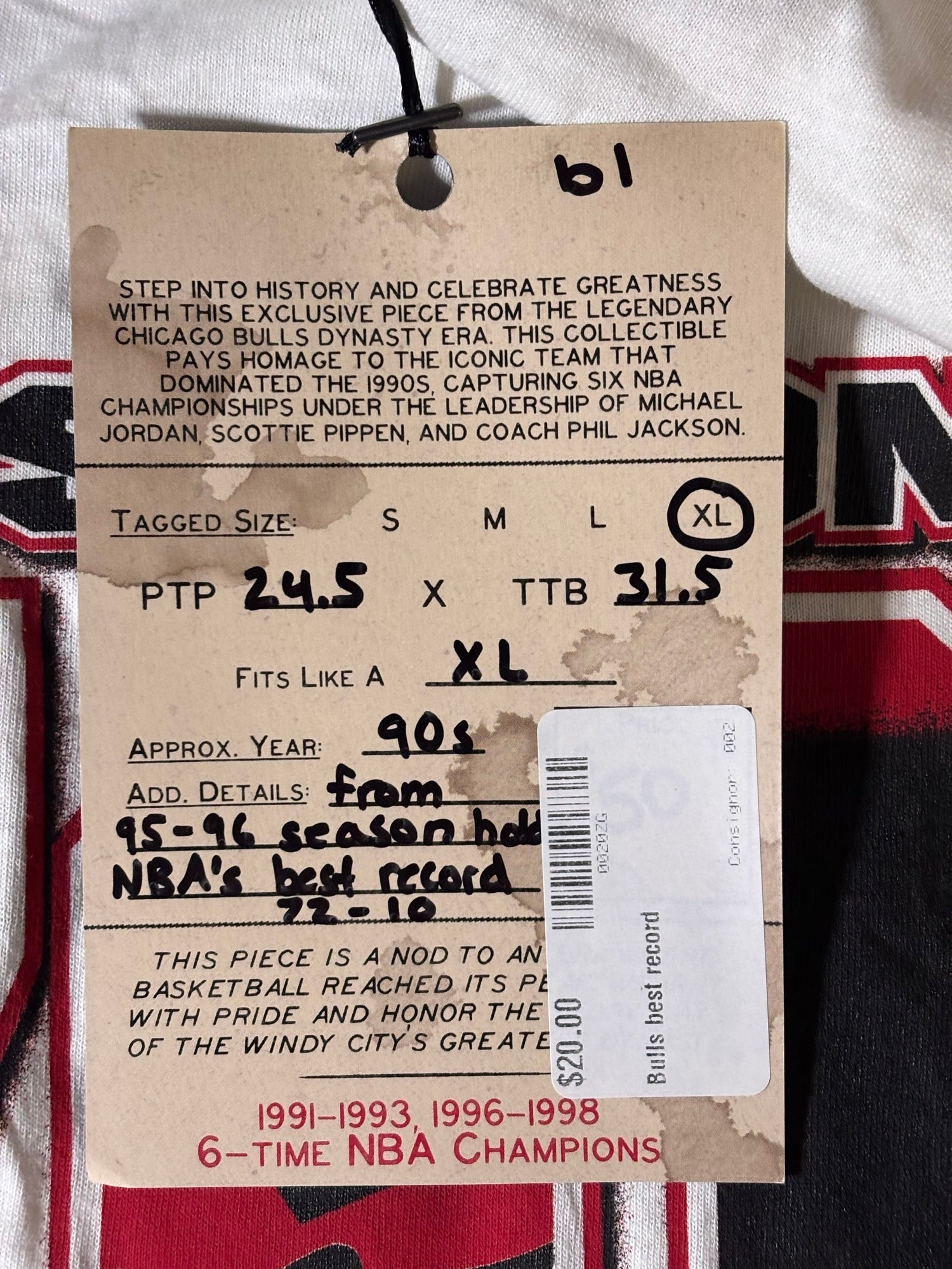 Starter 70 Victories Ringer XL — tag